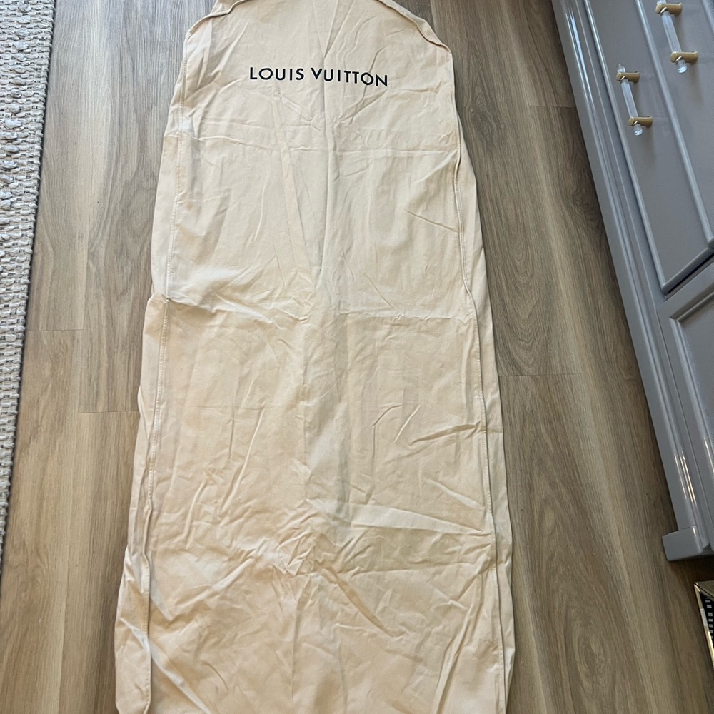 LOUIS VUITTON Canvas Fabric Garment Bag 55"x22x4” Dress Suit Dust Bag w/ Hanger